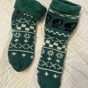 green winter christmas socks fuzzy